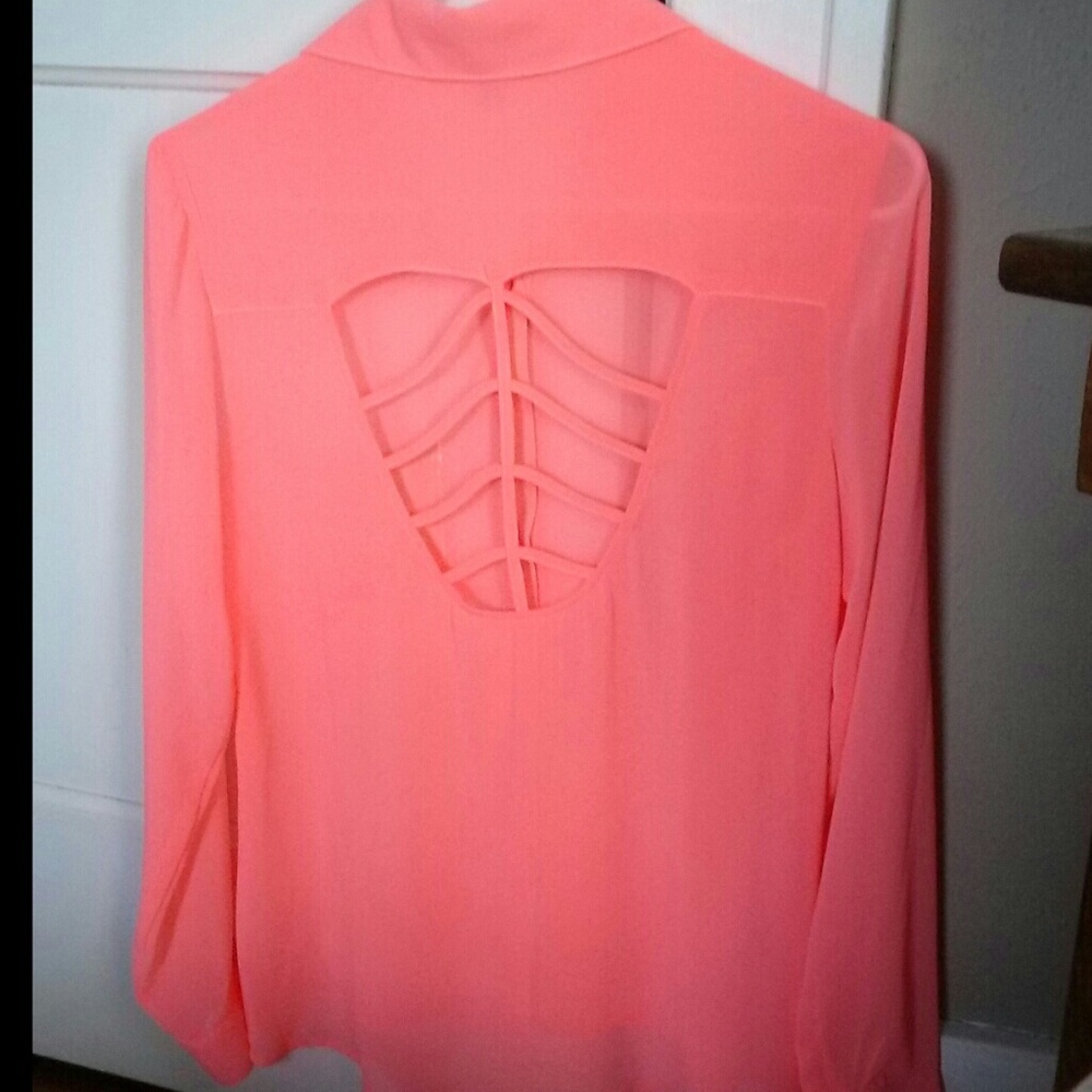 Bongo long sleeve sheer button up. Sz small